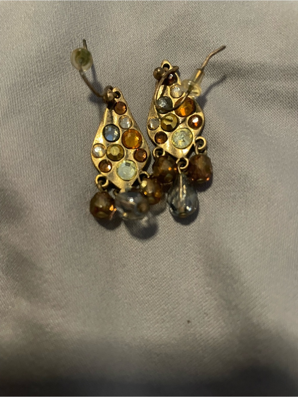 Chico’s Gold-Tone Multicolor Crystal Drop Earrings